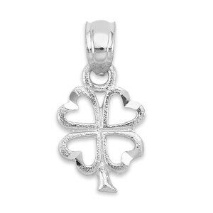 925 Sterling Silver Clover Pendant Necklace - Good Luck Charm Symbol Jewelry